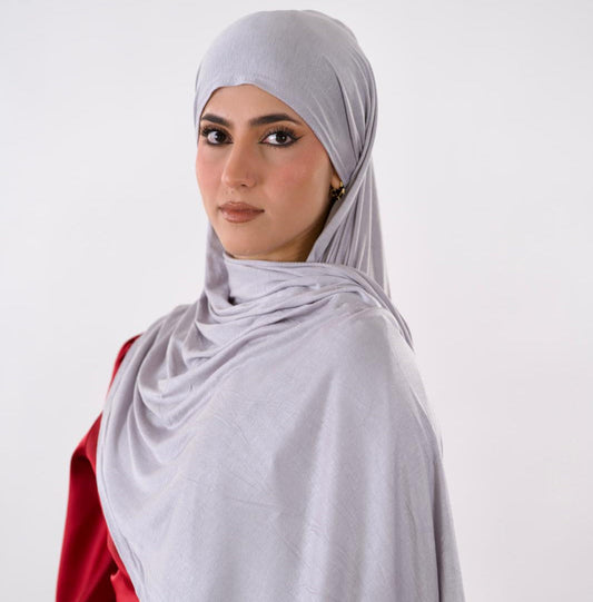 Premium Jersey Hijab — Light Grey