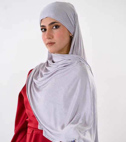Premium Jersey Hijab — Light Grey