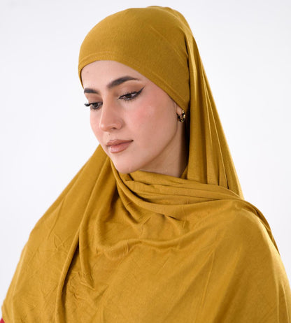 Premium Jersey Hijab — Mustard