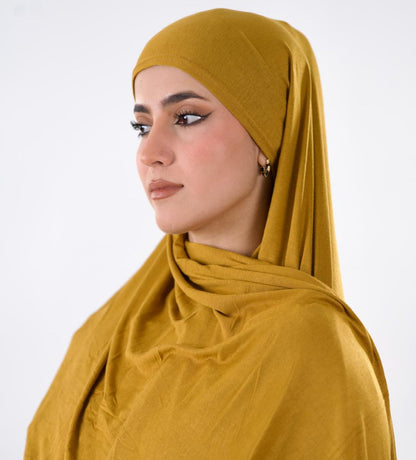 Premium Jersey Hijab — Mustard