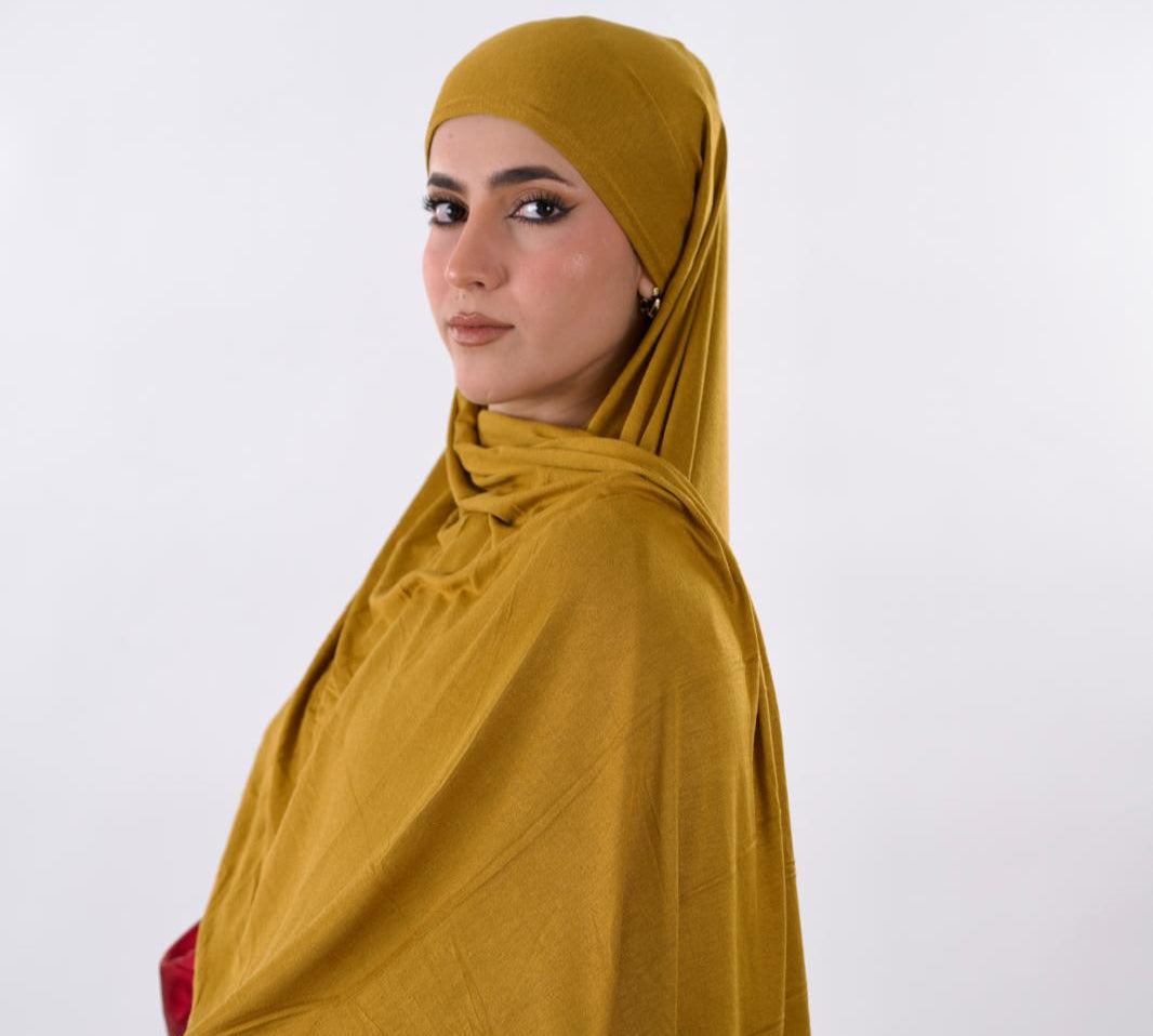 Premium Jersey Hijab — Mustard