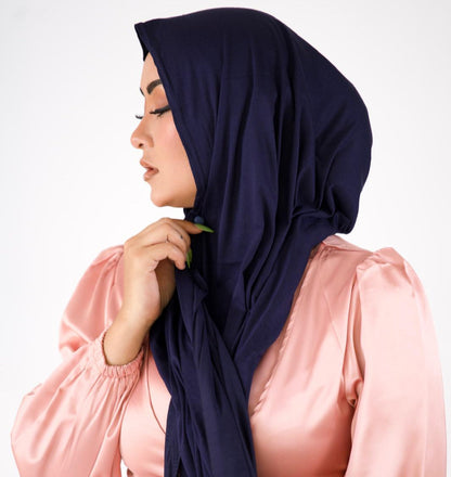 Premium Jersey Hijab — Navy