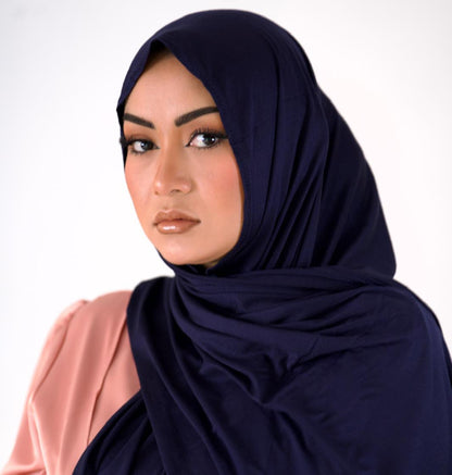 Premium Jersey Hijab — Navy
