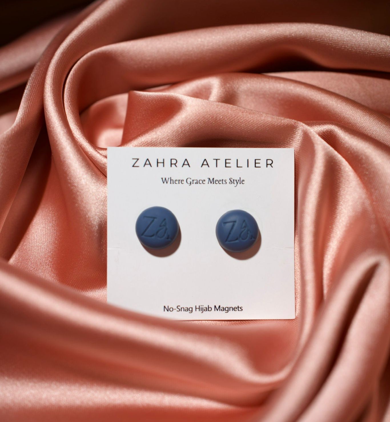Ultra-Strong No-Snag Hijab Magnets — Matte Navy Blue