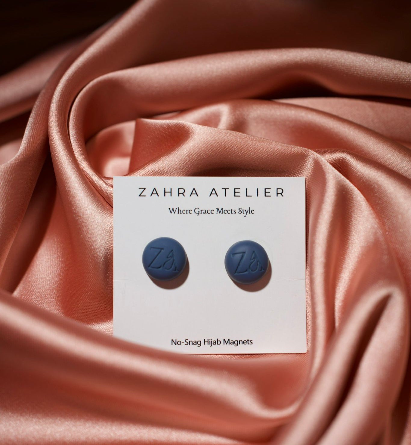 Ultra-Strong No-Snag Hijab Magnets — Matte Navy Blue
