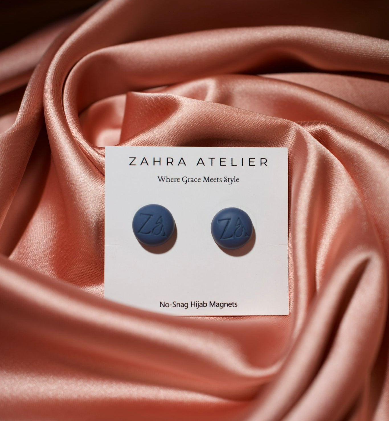 Ultra-Strong No-Snag Hijab Magnets — Matte Navy Blue