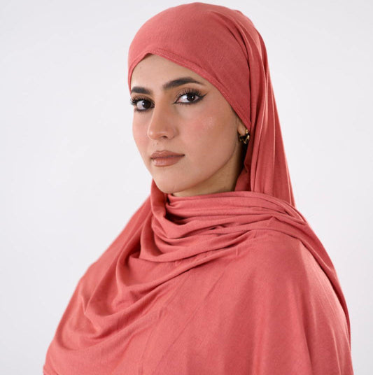 Premium Jersey Hijab — Peach