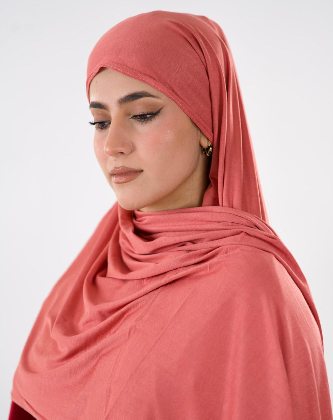 Premium Jersey Hijab — Peach