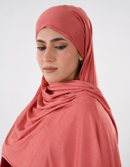 Premium Jersey Hijab — Peach