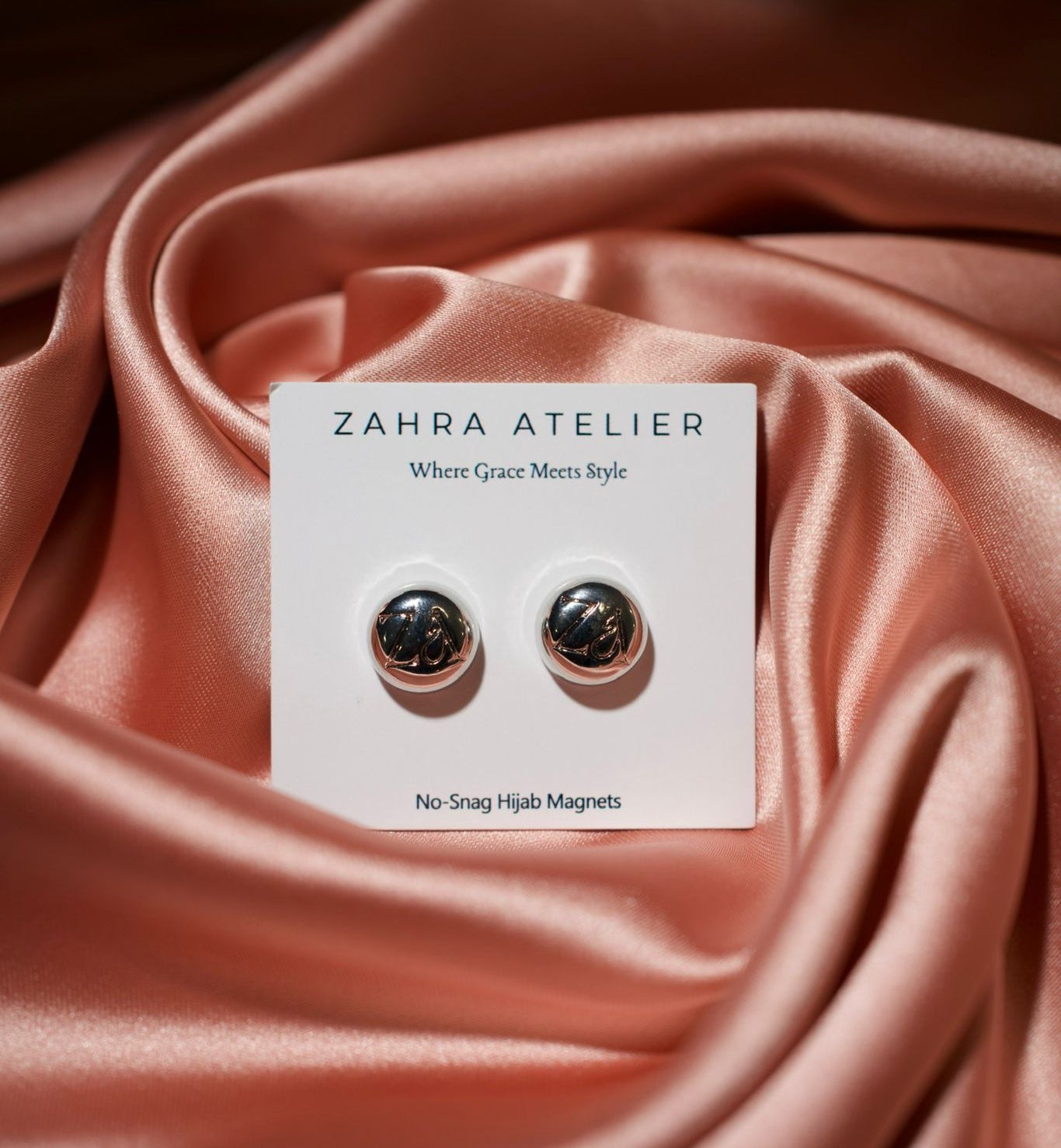 Ultra-Strong No-Snag Hijab Magnets — Metallic Silver