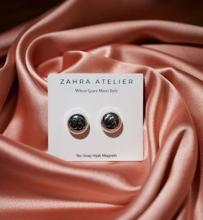Ultra-Strong No-Snag Hijab Magnets — Metallic Silver