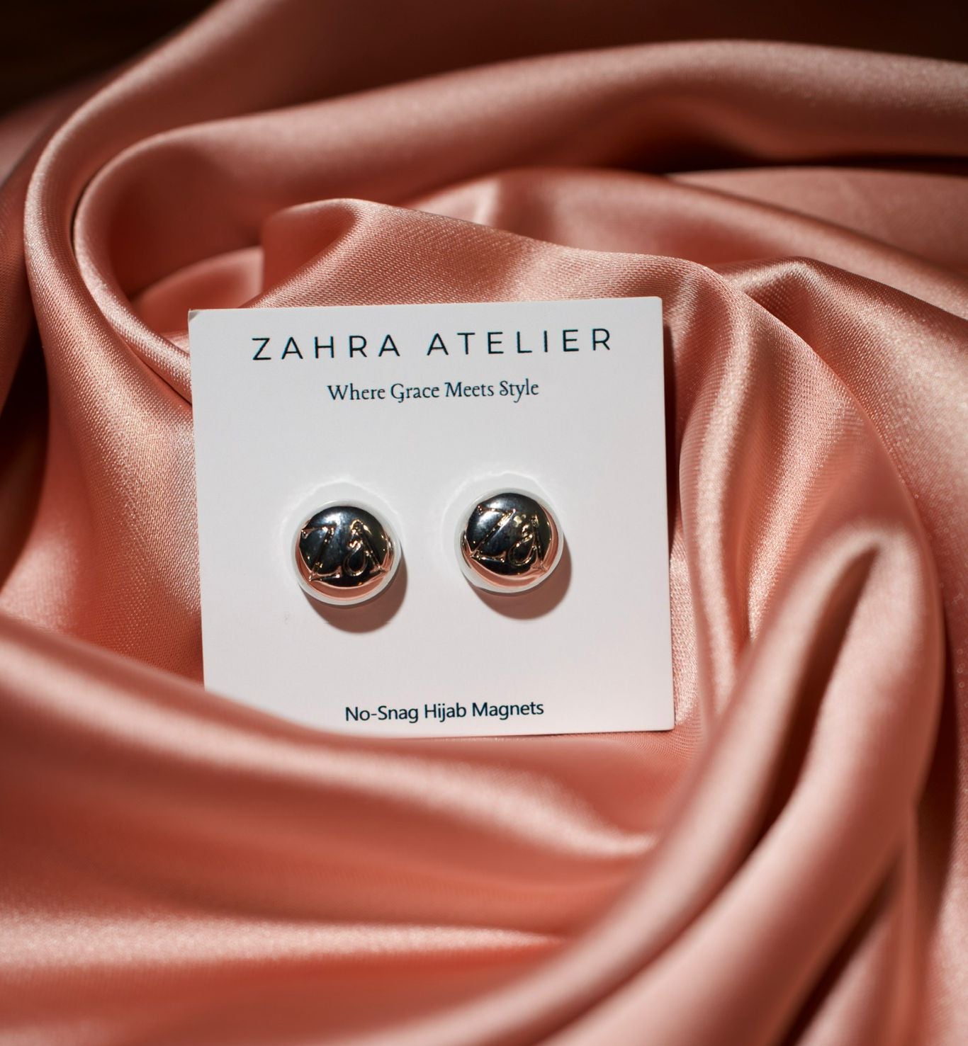 Ultra-Strong No-Snag Hijab Magnets — Metallic Silver