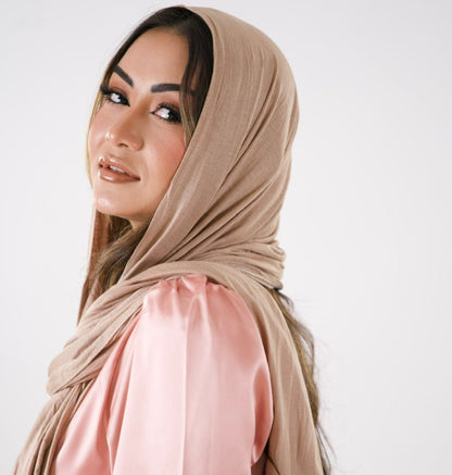 Premium Jersey Hijab — Brittle Toffee