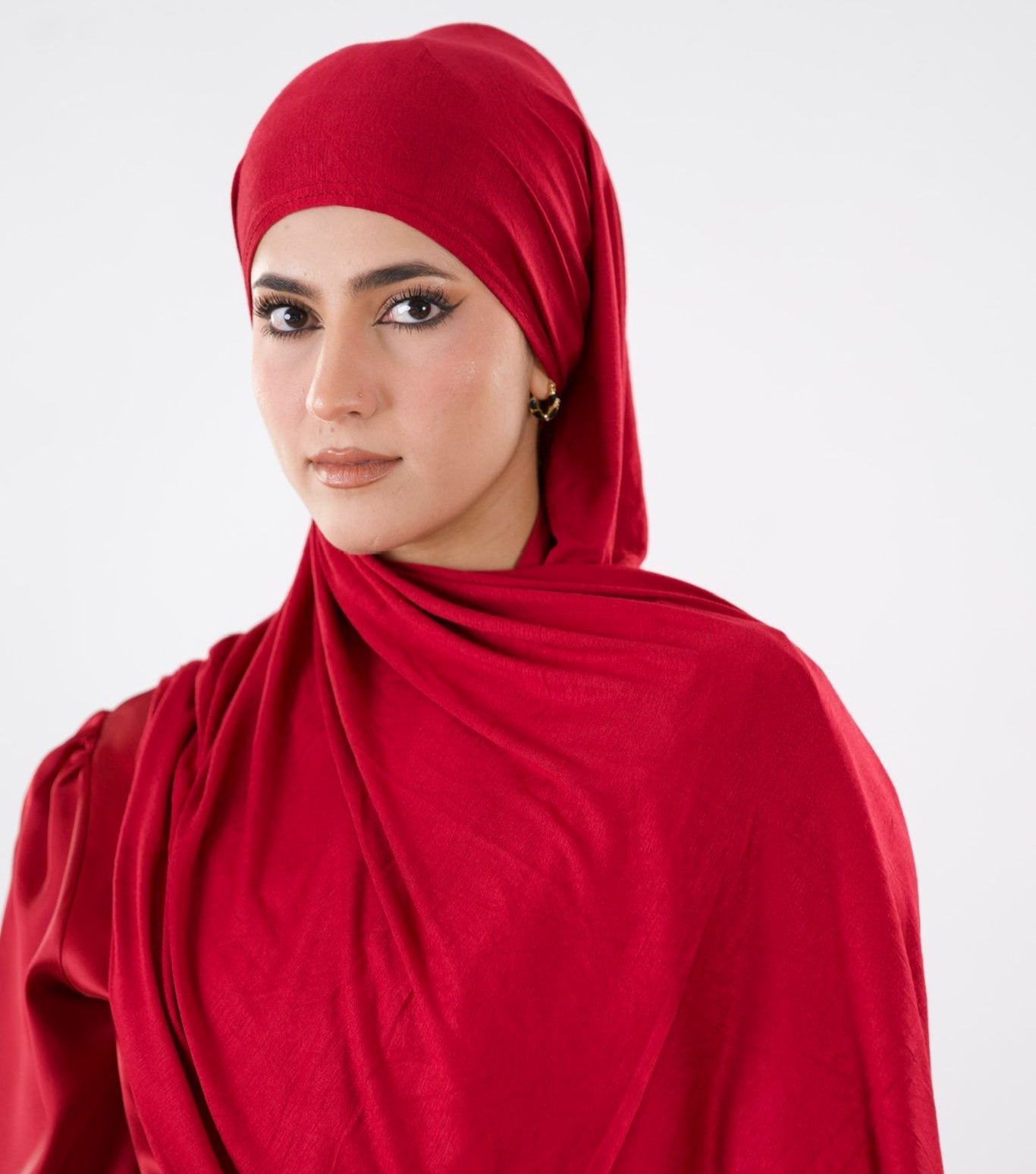 Premium Jersey Hijab — Wine Red