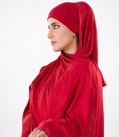 Premium Jersey Hijab — Wine Red