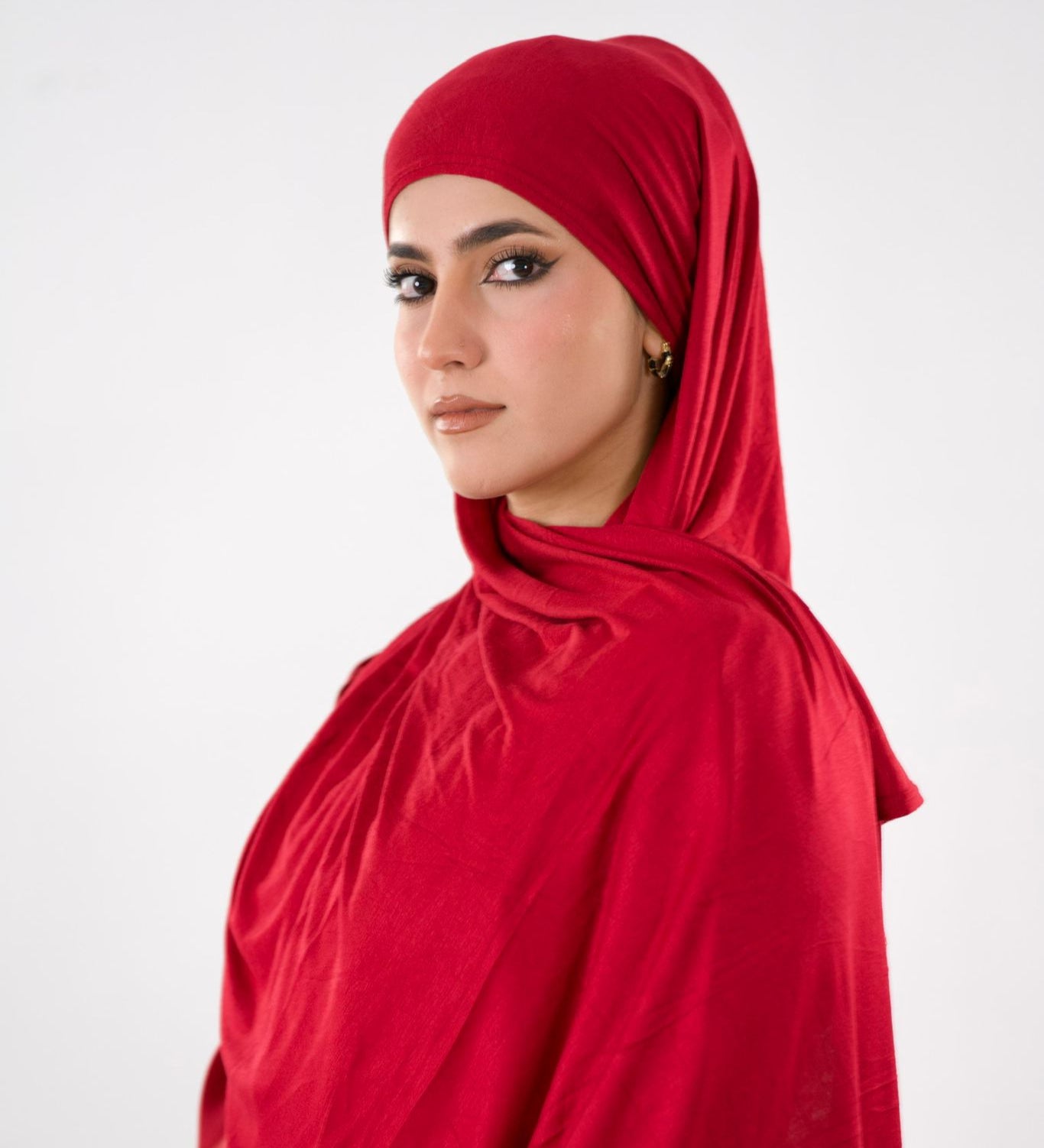 Premium Jersey Hijab — Wine Red